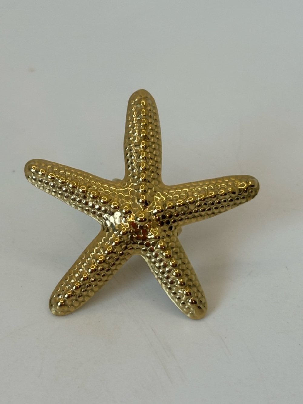 Ion plated gold starfish open back ring